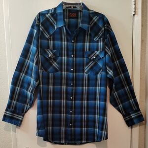 Plains westernwear Men's Pearl Snap Big Man Size 2X